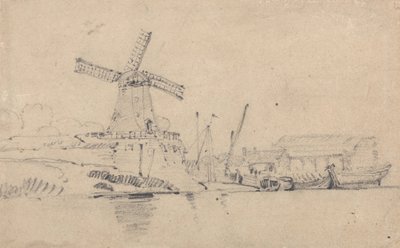 River and Windmill by John Sell Cotman
